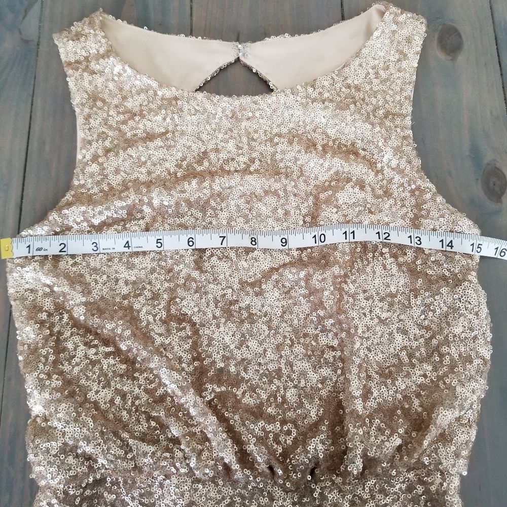 Sorella Vita Sequins Gold Backless Gown Size 8 - Picture 13 of 16